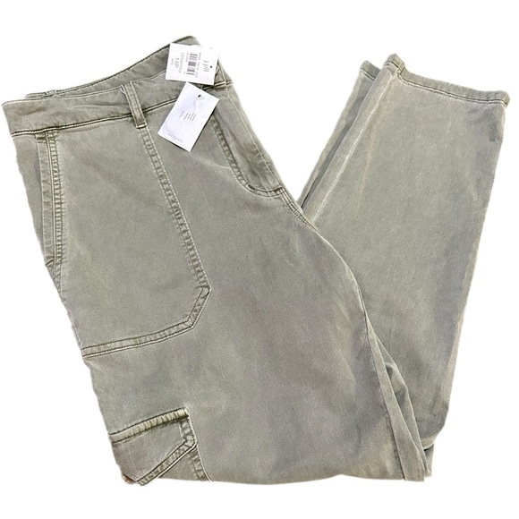 J. Jill Pants - NWT J. Jill High-Rise, Wide-Leg Cargo Pants-Light Dusty Olive Green-14P